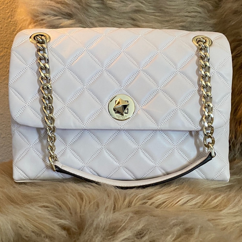 Kate Spade Soft Pink Quilted Shoulder Bag.